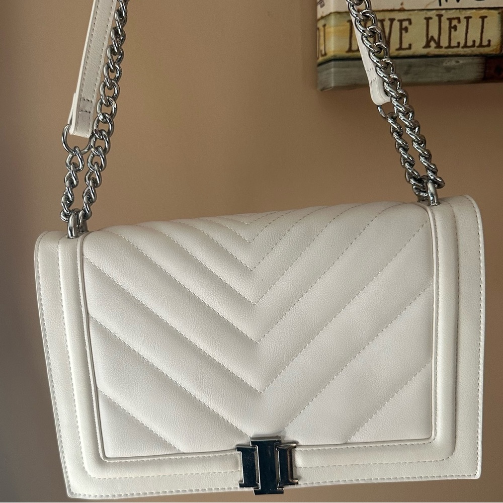 INC Ajae Flap White crossbody